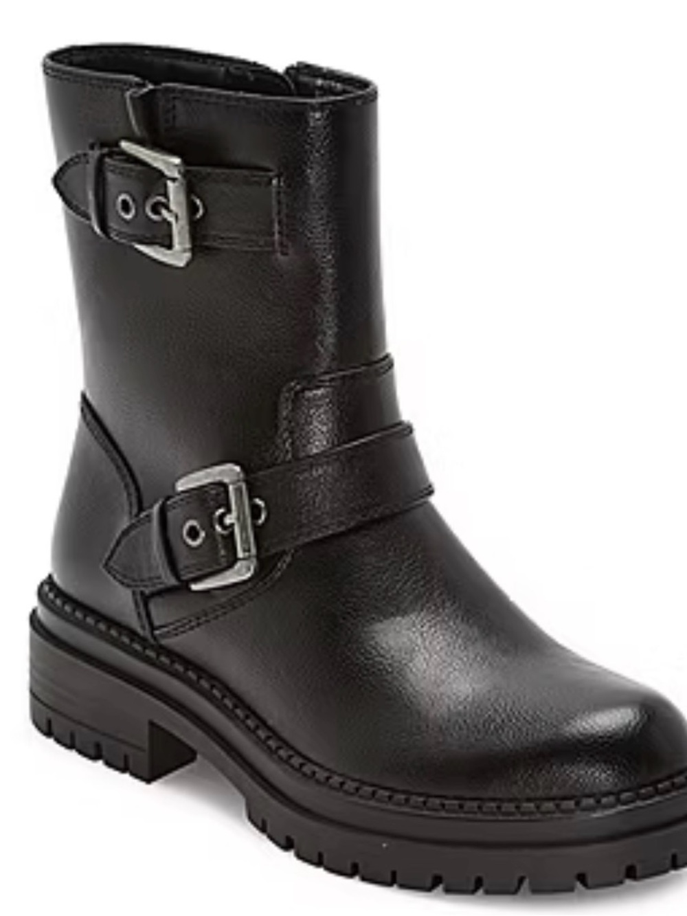 Arizona Jean Co Womens Tilpa Stacked Heel Black Combat Boots 9M